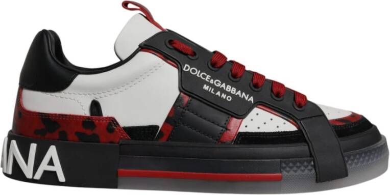 Dolce & Gabbana Sneakers van kalfsleer met luipaardprint