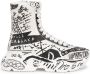 Dolce & Gabbana Luxe Graffiti Print Mid Top Sneakers White - Thumbnail 19