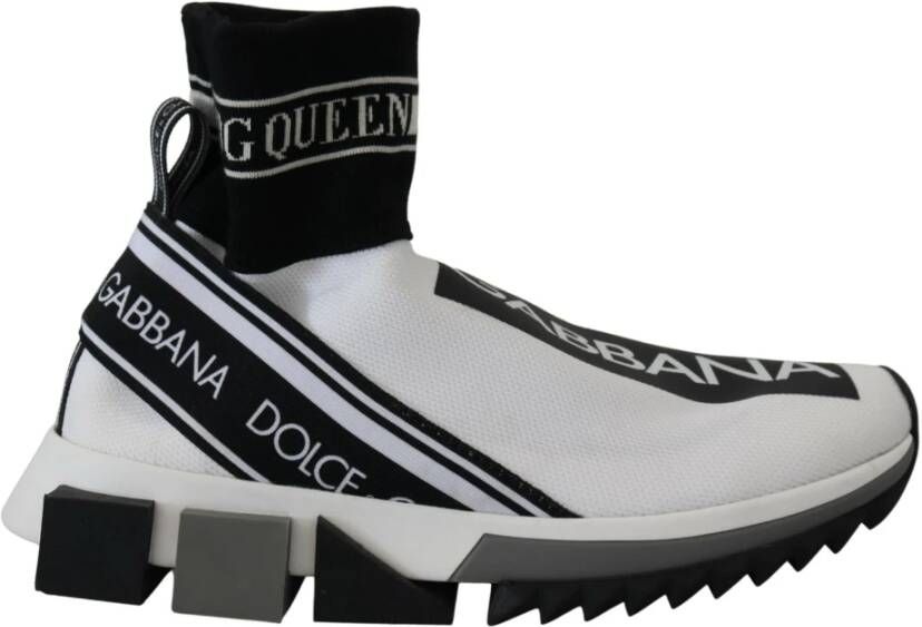 Dolce & Gabbana Wit Zwart Sorrento Sokken Sneakers Schoenen White Dames