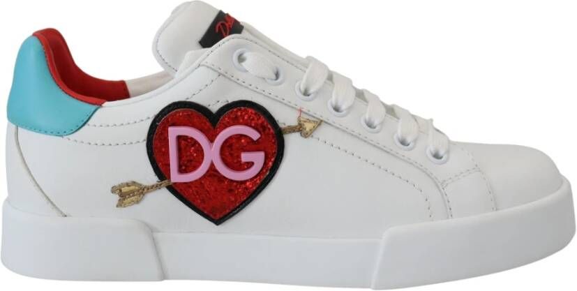 Dolce & Gabbana Leren Sneakers voor Dames Stijlvol en Praktisch White Dames