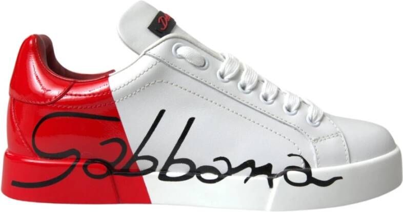 Dolce & Gabbana Witte Rode Portofino Veterschoenen Multicolor Dames - Foto 3