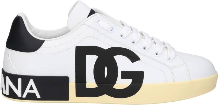 Dolce & Gabbana Portofino sneakers met logo-print White Heren