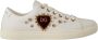 Dolce & Gabbana Leren Sneakers met Gouden Studs en Rood Fluweel Hart Borduurwerk White Dames - Thumbnail 1