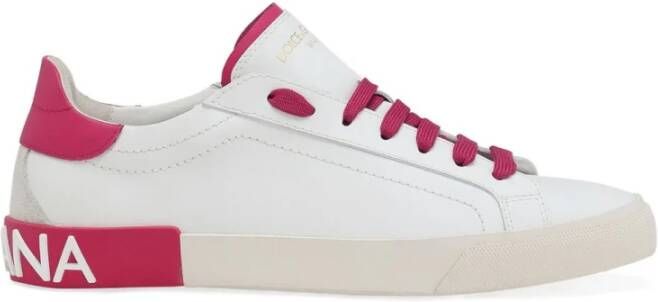 Dolce & Gabbana Portofino Sneakers Made in Italy 100% Leer White Dames