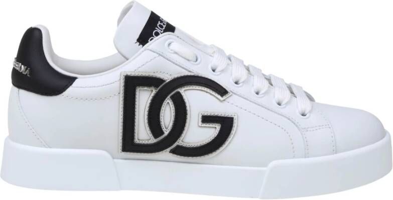 Dolce & Gabbana Portofino Sneakers van wit leer White Dames