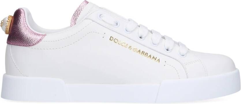 Dolce & Gabbana Portofino Sneakers met Parelversiering White Dames