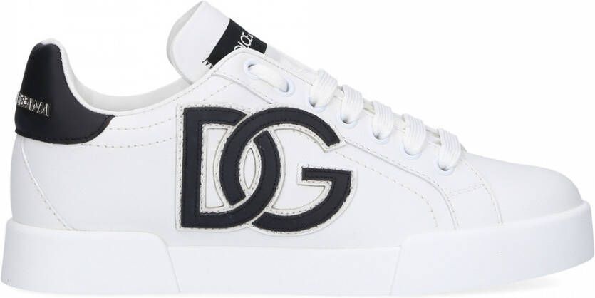 Dolce & Gabbana Portofino Logo-Print Low-Top Sneakers White Dames