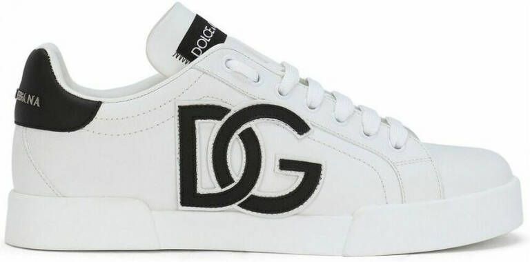 Dolce & Gabbana Portofino Logo-Print Low-Top Sneakers White Dames
