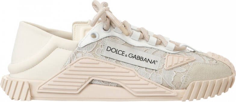 Dolce&Gabbana Sneakers Mixed-Materials N21 Slip-On Sneakers in beige