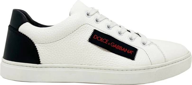 Dolce & Gabbana Leren sneakers met textuur voor White