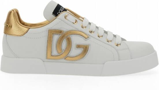 Dolce & Gabbana Portofino sneaker van kalfsleer met lamsleren details en logo - Foto 5