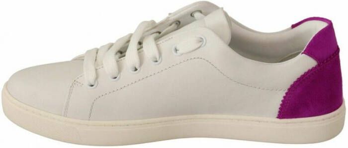 Dolce & Gabbana Witte Leren Sneakers met Paarse Details White Dames - Foto 3