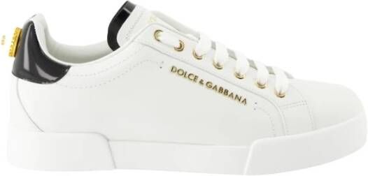 Dolce & Gabbana Witte Logo-Embellished Low-Top Sneakers White Dames