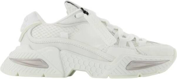 Dolce & Gabbana Witte nylon sneakers met leren en suède details White Dames