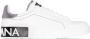 Dolce & Gabbana Witte Portofino Sneakers met Contrasterend Detail Witte lage sneakers met zilveren gelamineerde hiel White Dames - Thumbnail 1