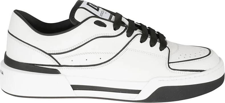 Dolce & Gabbana Nieuwe Roma Sneakers Leer Zwart Wit White Heren