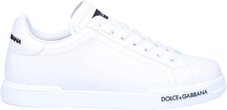 Dolce & Gabbana Portofino Sneakers in wit nappa White Heren