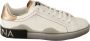 Dolce & Gabbana White Gold Leather Low Top Sneakers Wit Heren - Thumbnail 1