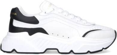 Dolce & Gabbana Witte Sneakers Lichtgewicht Ronde Neus Vetersluiting White Heren