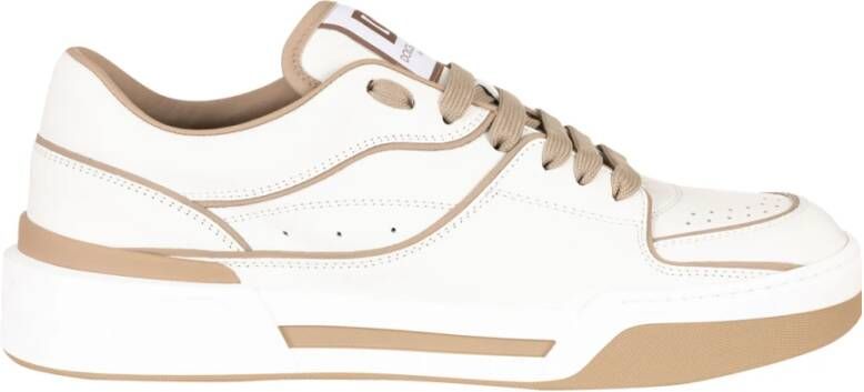 Dolce & Gabbana Witte Leren Sneakers met Paneelontwerp White Heren