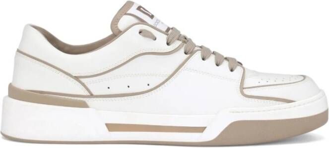 Dolce & Gabbana Witte Leren Sneakers met Paneeldesign White Heren