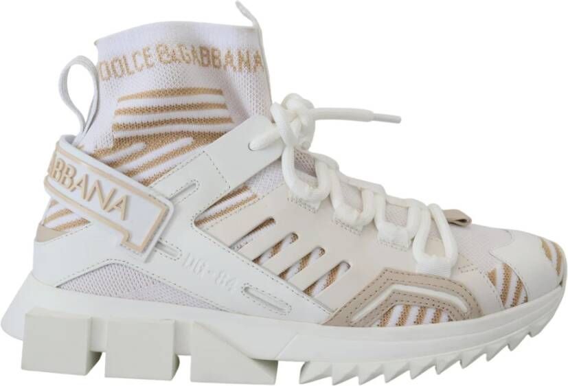 Dolce & Gabbana Witte en Beige Casual Sneakers White Heren