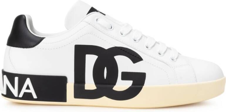 Dolce & Gabbana Portofino sneakers met logo-print White Heren
