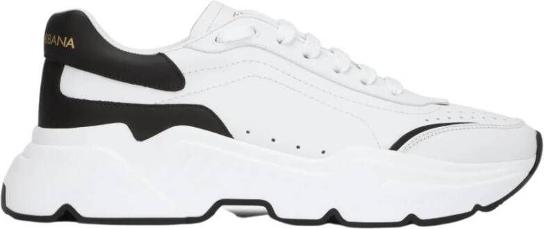 Dolce & Gabbana Witte Sneakers Lichtgewicht Ronde Neus Vetersluiting White Heren