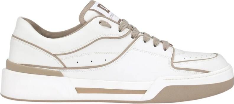 Dolce & Gabbana Witte Leren Sneakers met Paneeldesign White Heren
