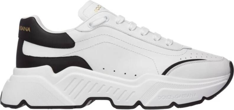 Dolce & Gabbana Witte Sneakers Lichtgewicht Ronde Neus Vetersluiting White Heren