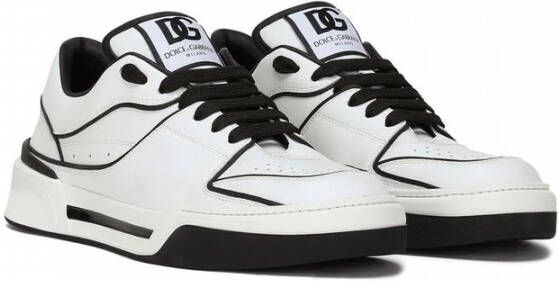 Dolce & Gabbana Nieuwe Roma Sneakers Leer Zwart Wit White Heren