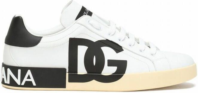 Dolce & Gabbana Leren Portofino Sneakers met DG Logo Multicolor Heren