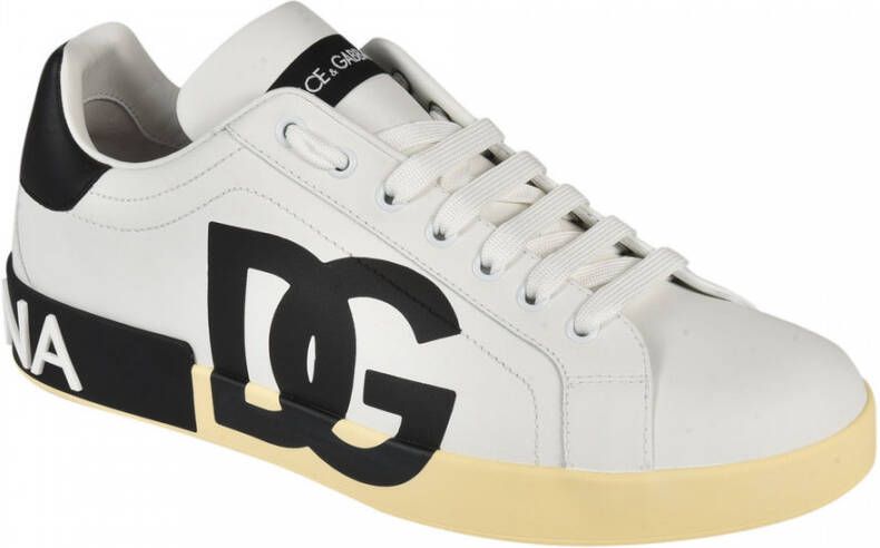 Dolce & Gabbana Leren Portofino Sneakers met DG Logo Multicolor Heren