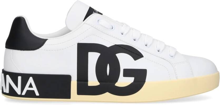 Dolce & Gabbana Portofino sneakers met logo-print White Heren