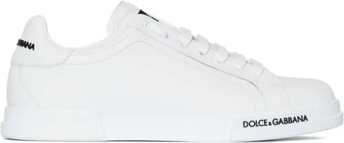 Dolce & Gabbana Sneakers low Portofino Nappaleder Wit Heren
