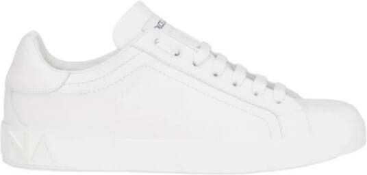 Dolce & Gabbana Leren lage sneakers ronde neus White Heren