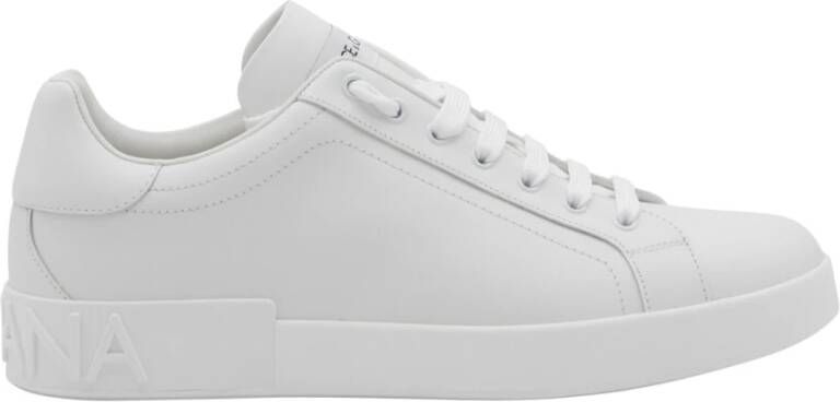 Dolce & Gabbana Portofino Sneakers Wit Leer White Heren