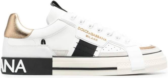 Dolce & Gabbana Witte Sneakers Metallic Inzetstukken Rubberen Zool White Heren - Foto 4