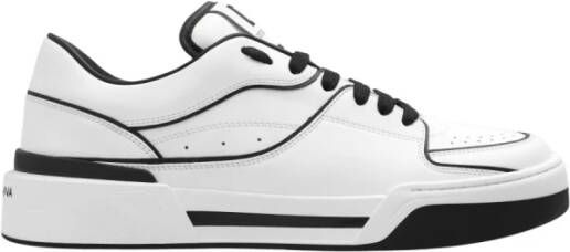 Dolce & Gabbana Nieuwe Roma Sneakers Leer Zwart Wit White Heren