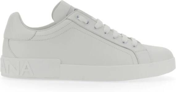 Dolce & Gabbana Portofino Sneakers Wit Leer White Heren