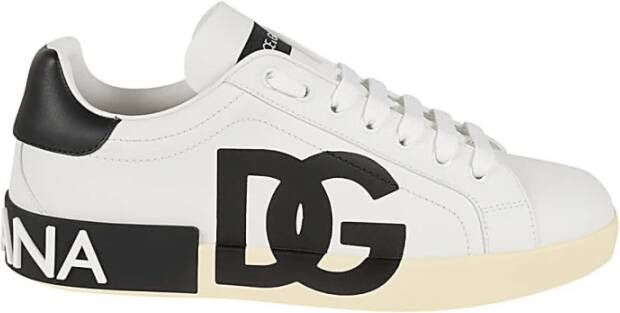 Dolce & Gabbana Leren Portofino Sneakers met DG Logo Multicolor Heren