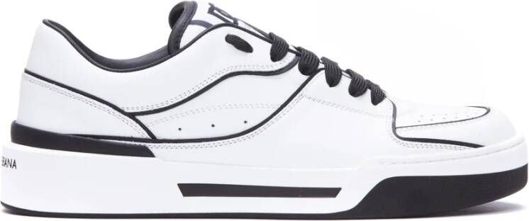 Dolce & Gabbana Nieuwe Roma Sneakers Leer Zwart Wit White Heren