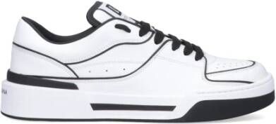 Dolce & Gabbana Nieuwe Roma Sneakers Leer Zwart Wit White Heren