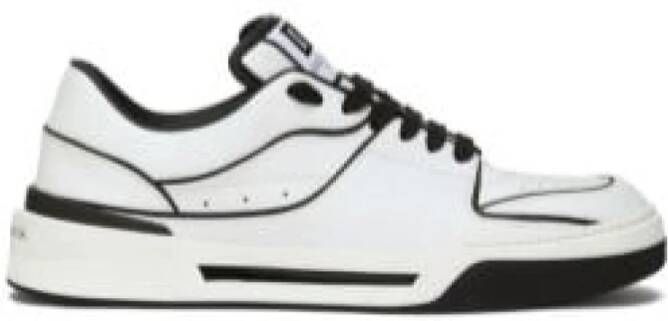 Dolce & Gabbana Nieuwe Roma Sneakers Leer Zwart Wit White Heren