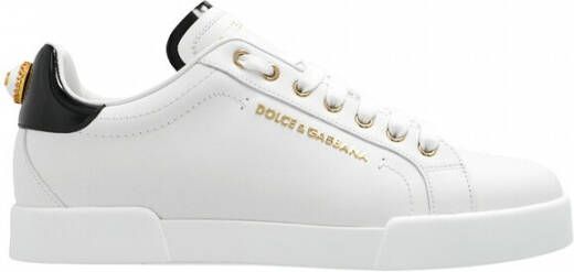 Dolce & Gabbana Witte Logo-Embellished Low-Top Sneakers White Dames