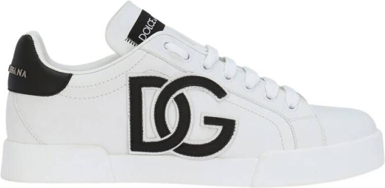 Dolce & Gabbana Portofino Logo-Print Low-Top Sneakers White Dames