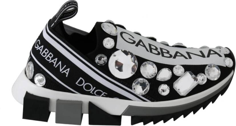 Dolce & Gabbana Kristalversierde Monochrome Sneakers Multicolor