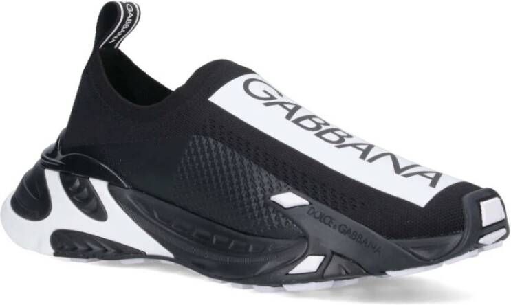 Dolce & Gabbana Monochrome Slip-On Mesh Sneakers Black Heren