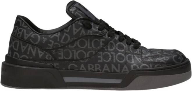Dolce & Gabbana Zwarte Sneakers Aw22 Leren Rubberen Zool Black Heren