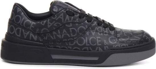 Dolce & Gabbana Zwarte Sneakers Aw22 Leren Rubberen Zool Black Heren